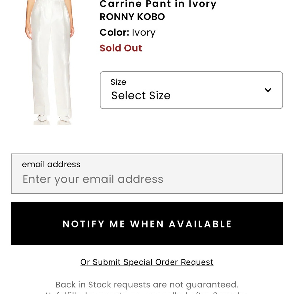 Ronny Kobo White Satin pant - Picture 4 of 4